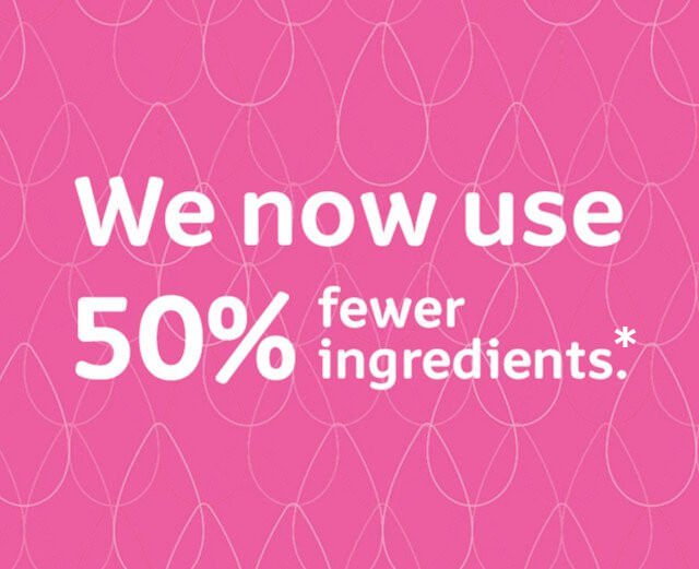 50% fewer ingredients in baby products icon